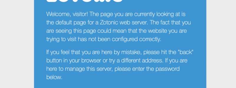 Status site welcome screen