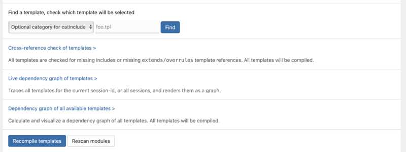 Template debugging options