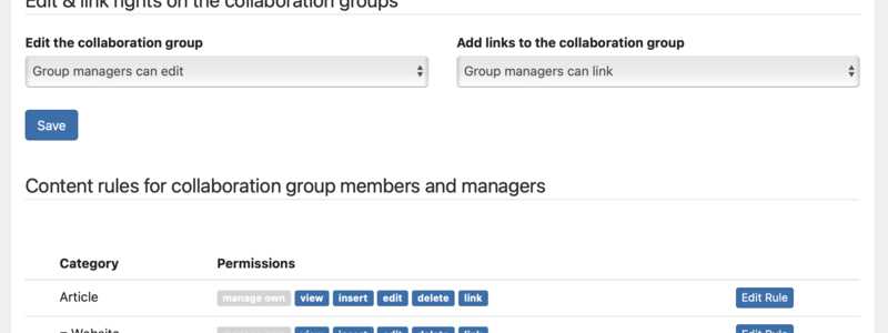 Define ACL rules for Collaboration Groups