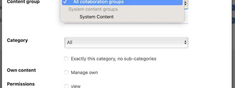 Select all collaboration groups